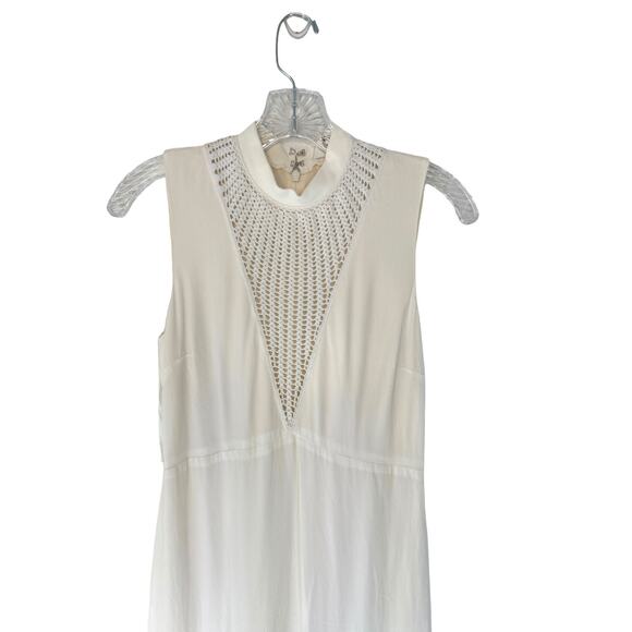 A.L.C. White Knit Crotchet Relaxed‎ Night Out Front Sleeveless Maxi Dress Size 2 - Picture 3 of 11